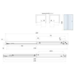 Scudo S8 1600mm Chrome Sliding Shower Door