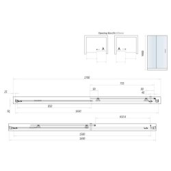 Scudo S8 1700mm Chrome Sliding Shower Door