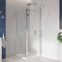 Scudo S8 700mm Chrome Hinge Shower Door