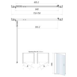 Scudo S8 760mm Chrome Hinge Shower Door