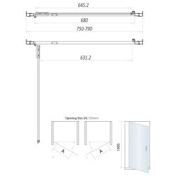 Scudo S8 800mm Chrome Hinge Shower Door