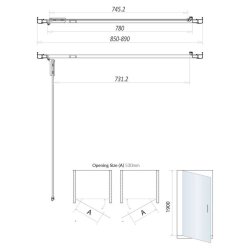 Scudo S8 900mm Chrome Hinge Shower Door