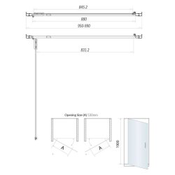 Scudo S8 1000mm Chrome Hinge Shower Door