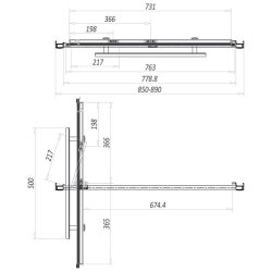 Scudo S8 900mm Chrome Infold Shower Door