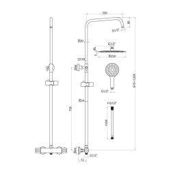 Scudo Messi Round Cool Touch Rigid Riser Shower