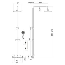 Scudo Serena Chrome Round Rigid Riser Shower