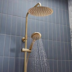 Tavistock Quantum Cool Touch Thermostatic Dual Function Bar Shower System Brushed Brass