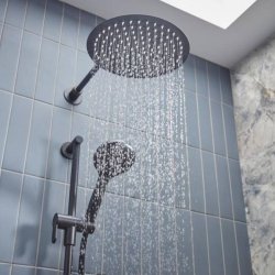 Tavistock Quantum Thermostatic Dual Function Concealed Shower System with Riser Kit in Black