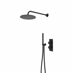 Tavistock Quantum Thermostatic Dual Function Concealed Shower System in Black