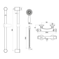 Scudo Tidy Chrome Round Shower Kit