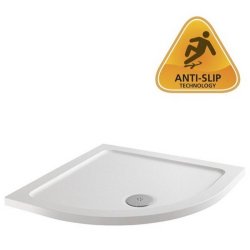 MX Ducostone Flat Top 800 x 800mm Anti Slip Quadrant Shower Tray with Waste