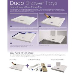 MX Ducostone Flat Top 800 x 800mm Anti Slip Quadrant Shower Tray with Waste