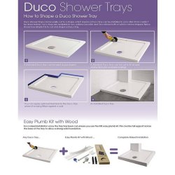 MX Ducostone Flat Top 900 x 900mm Anti Slip Quadrant Shower Tray with Waste