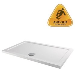 MX Ducostone Flat Top 1000 x 800mm Anti Slip Rectangular Shower Tray with Waste