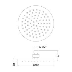 Nuie Round Chrome 200mm LED Fixed Shower Head