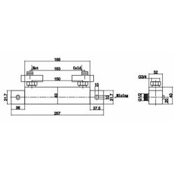 Nuie Square Chrome Thermostatic Shower Bar Valve