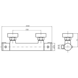 Nuie Minimalist Chrome Thermostatic Shower Bar Valve