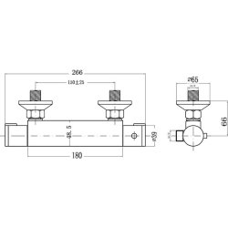 Nuie Round Chrome ABS Thermostatic Shower Bar Valve