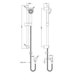 Nuie Round Chrome Slide Rail Kit