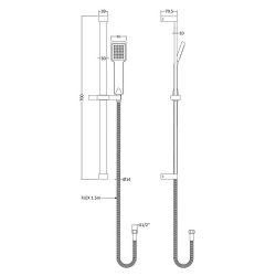 Nuie Square Chrome Slide Rail Kit