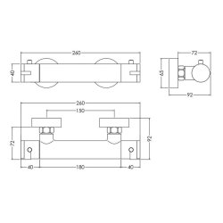 Nuie Binsey Round Chrome Thermostatic Shower Bar Valve