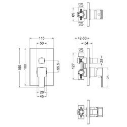 Nuie Sanford Chrome Manual Shower Valve with Diverter