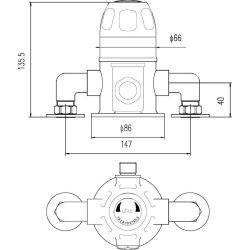 Nuie Chrome Exposed Sequential Thermostatic Shower Valve