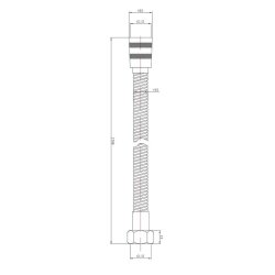 Nuie Chrome 1750mm Shower Flex