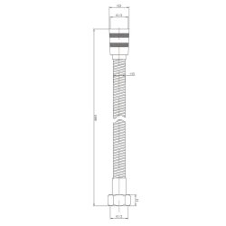 Nuie Chrome 1500mm Shower Flex