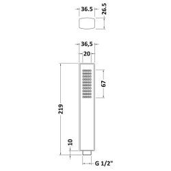 Nuie Rectangular Chrome Easy Clean Shower Handset