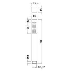 Nuie Square Chrome Brass Shower Handset