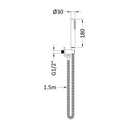 Nuie Round Chrome Outlet Elbow with Bracket and Handset