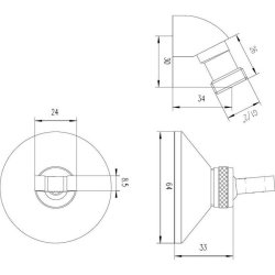 Nuie Round Chrome Wall Bracket and Elbow