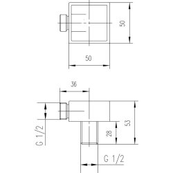 Nuie Square Chrome Outlet Elbow