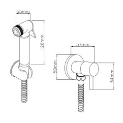 Nuie Chrome Manual Douche Spray Kit