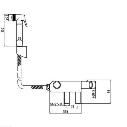 Nuie Chrome Manual Douche Spray Kit and Thermostatic Valve