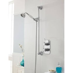 Nuie Victorian Chrome Thermostatic Twin Shower Valve