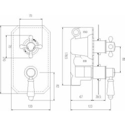 Nuie Victorian Chrome Thermostatic Twin Shower Valve