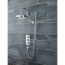 Nuie Victorian Chrome Thermostatic Triple Shower Valve