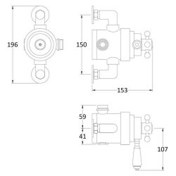 Nuie Victorian Chrome Dual Exposed Thermostatic Shower Valve