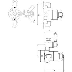 Nuie Victorian Chrome Exposed Thermostatic Twin Shower Valve