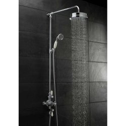 Nuie Victorian Chrome Exposed Thermostatic Triple Shower Valve