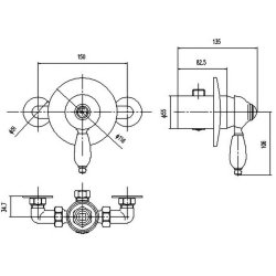 Nuie Edwardian Chrome Manual Concealed or Exposed Shower Valve