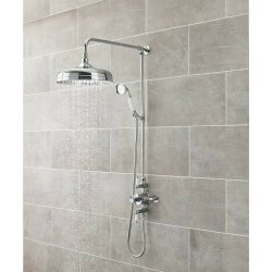 Nuie Edwardian Chrome Exposed Thermostatic Triple Shower Valve