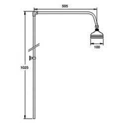 Nuie Traditional Chrome Rigid Riser Kit with Swivel Spout