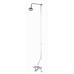 Nuie Traditional Chrome Bath Shower Mixer Rigid Riser Kit with Swivel Spout