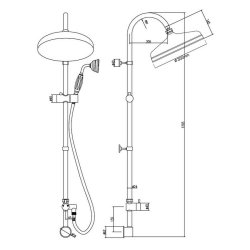 Nuie Traditional Chrome Rigid Riser Kit with Concealed Elbow