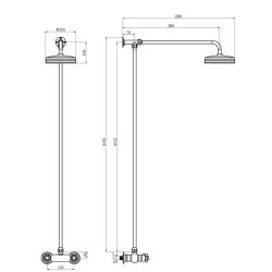 Nuie Traditional Thermostatic Shower Valve and Rigid Riser Kit