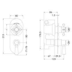 Nuie Selby Chrome Dual Concealed Thermostatic Shower Valve