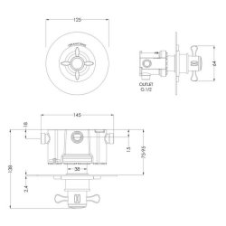 Nuie Selby Chrome Thermostatic Temperature Control Valve